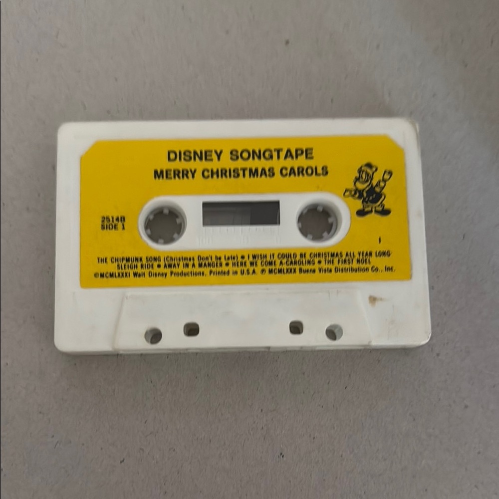 Disney Yellow and White Christmas Carols Cassette